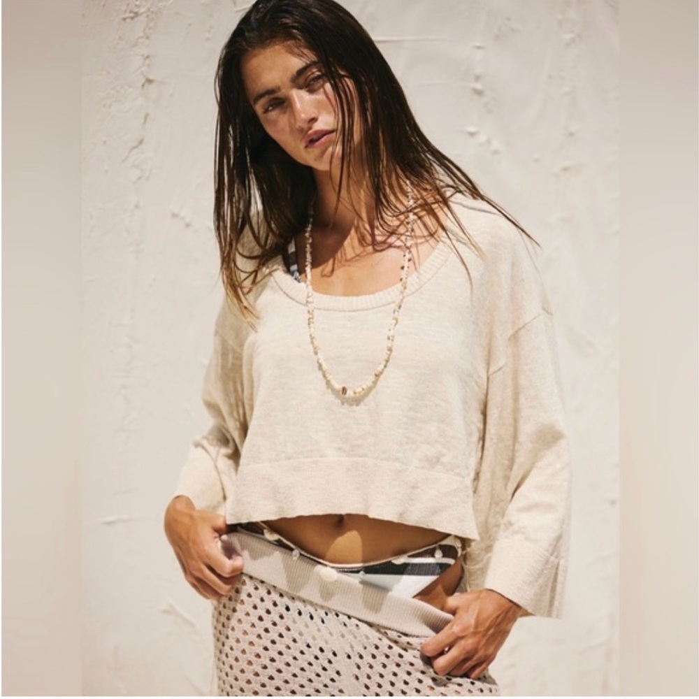 Free People Dionne Cropped Sweater